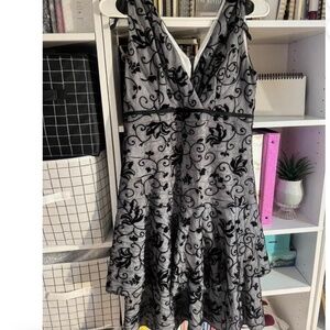 Black and white floral dress